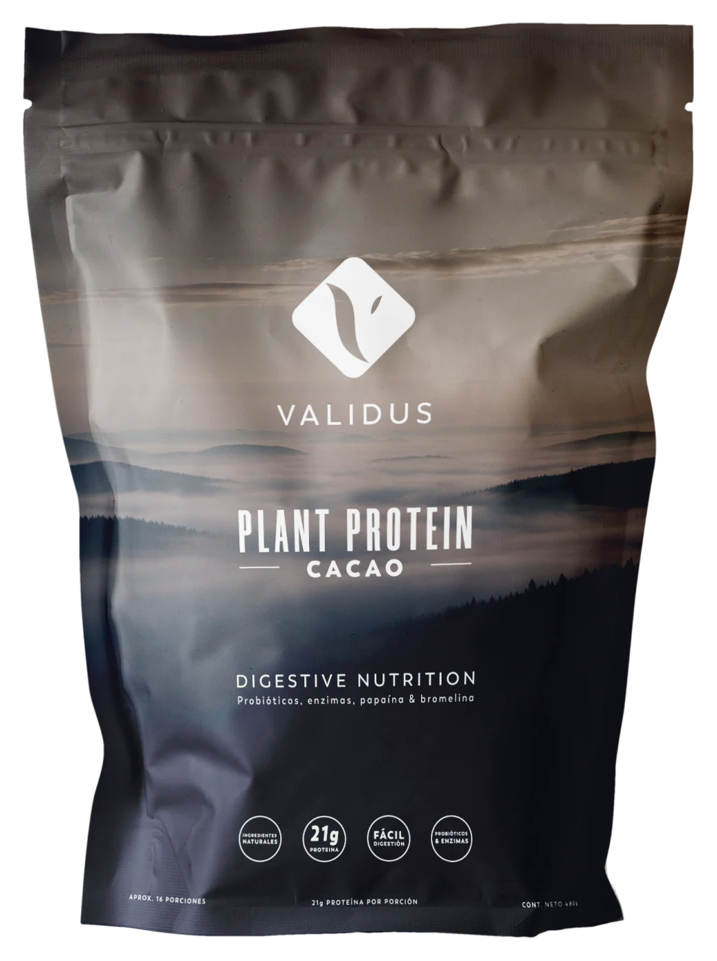 Plant Protein sabor cacao, empaque frontal