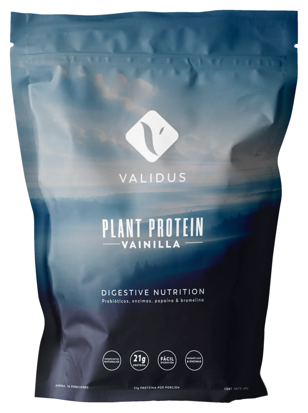 Plant Protein sabor vainilla, empaque frontal